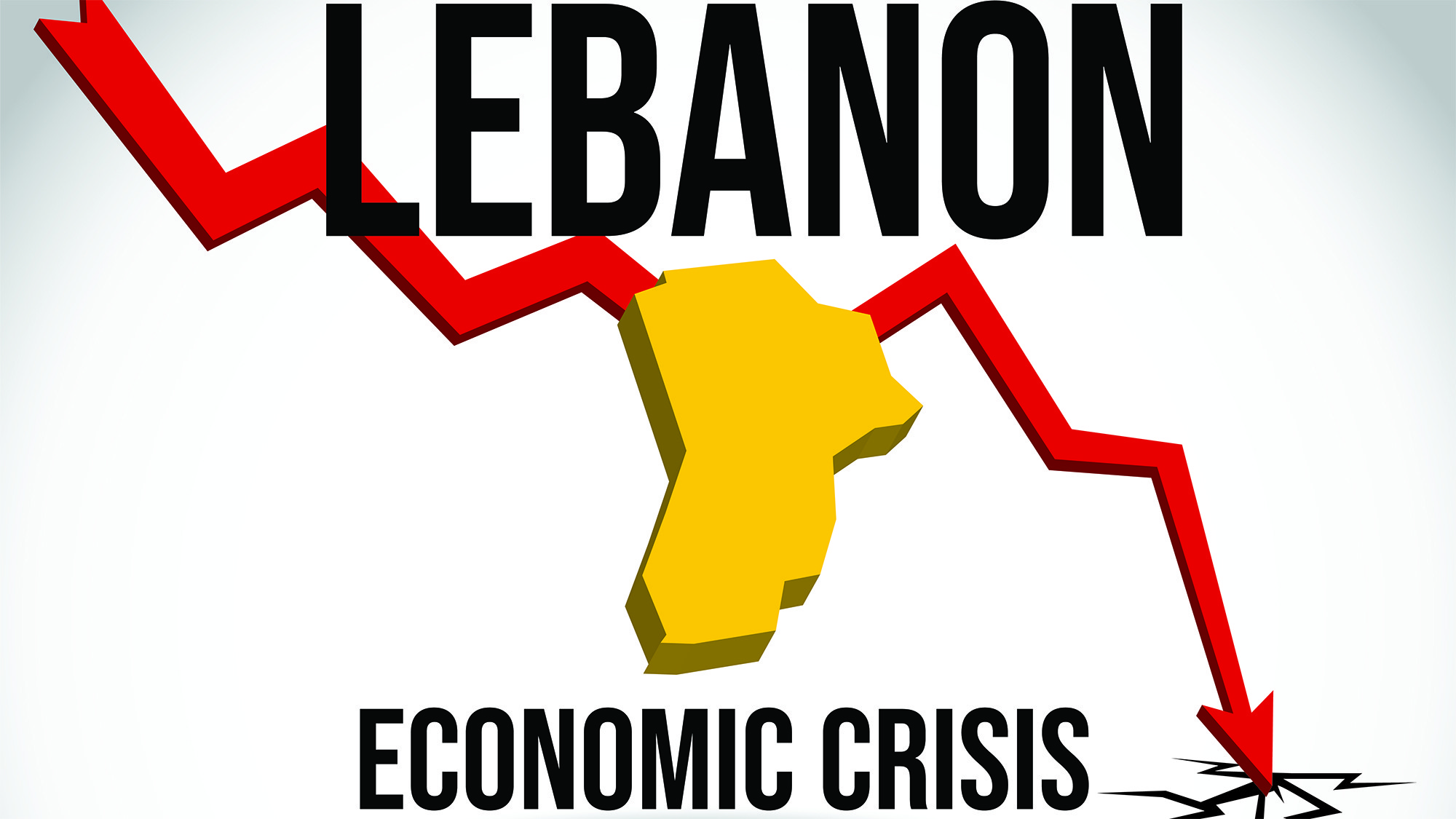 Lebanon Map Financial Crisis Economic Collapse Market Crash Glob