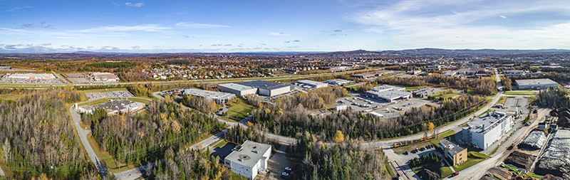 Une partie du Parc industriel régional. Sherbrooke compte 5 parcs industriels, 2 parcs scientifiques et 1 parc technologique.