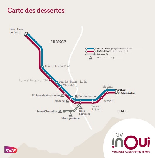 carte des dessertes TGV INOUI 