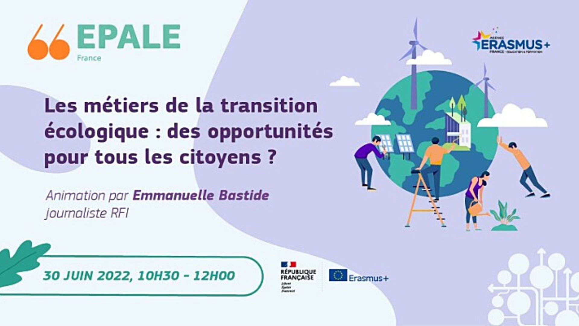 Webconférence Epale - « Les métiers de la transition écologique : des opportunités pour tous les citoyens ? »