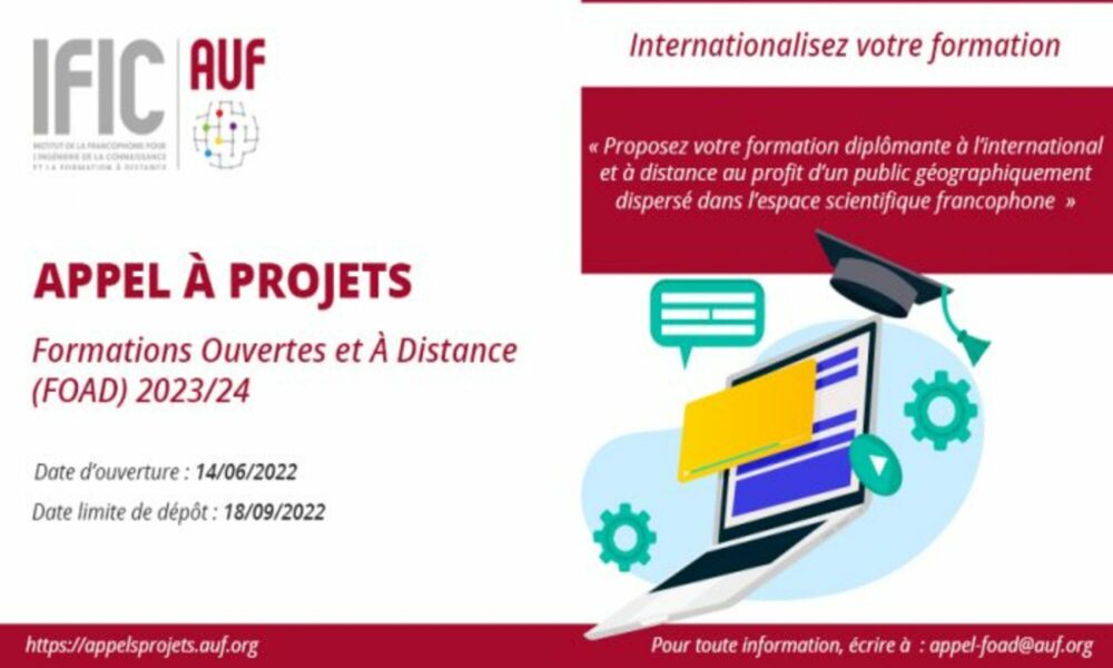 AUF : appel à projets de formations ouvertes et à distance pour l’année 2023-2024