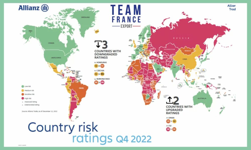 Team France export et Allianz trade: mise à jour de la carte «risques pays»