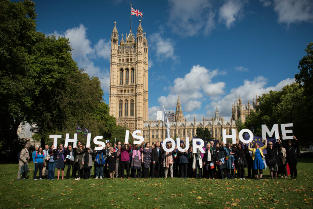 Victoria Tower Gardens, LONDONLes citoyens de l'UE qui vivent et travaillent au Royaume-Uni participent à une campagne de lobbying pour protéger leurs droits post-Brexit. Cette campagne a été organisée par UNISON, the3million et British in Europe.