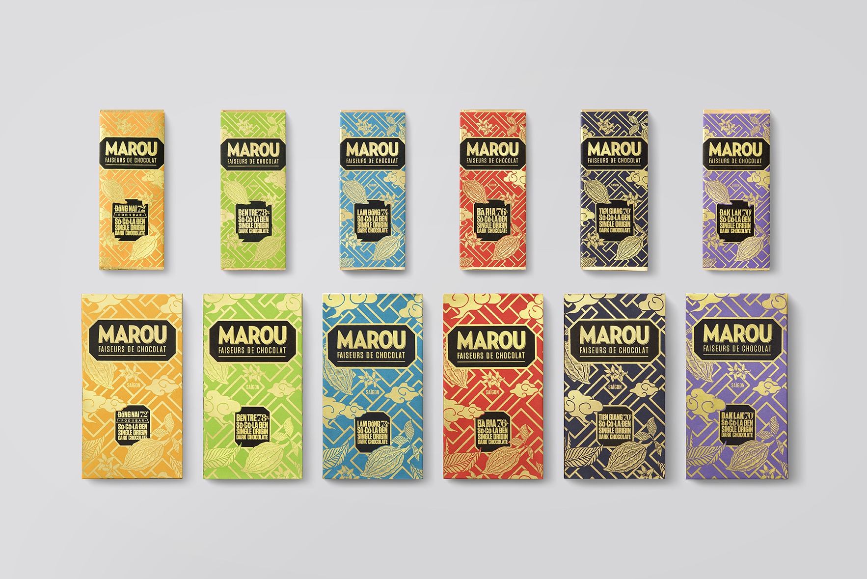 La chocolaterie Marou propose une gamme variée de tablettes, avec du cacao des différentes provinces.